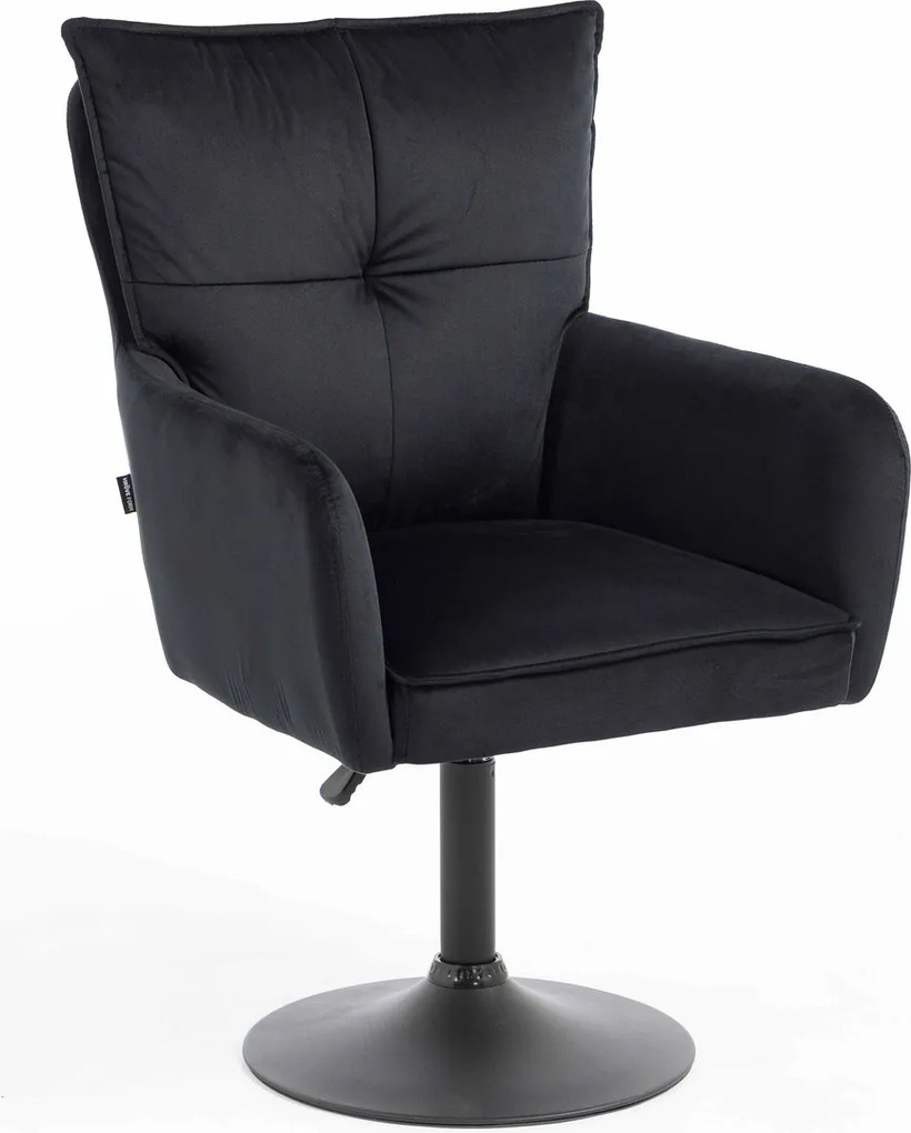 HR250N Scaun Catifea Neagră Bază Neagră