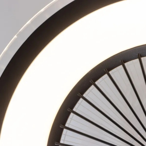 Plafonieră LED dimabilă cu ventilator Brilagi RONDA LED/48W/230V negru + telecomandă