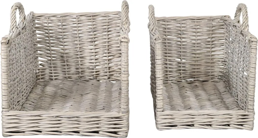 Set 2 coșuri din rachita cu mânere, "French Basket"