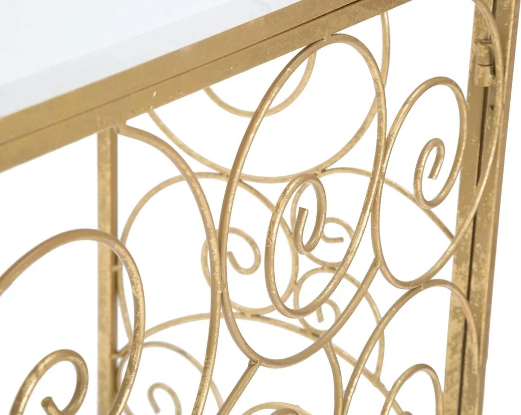 Consola Spiral, Mauro Ferretti, 140x36x82 cm, fier, auriu