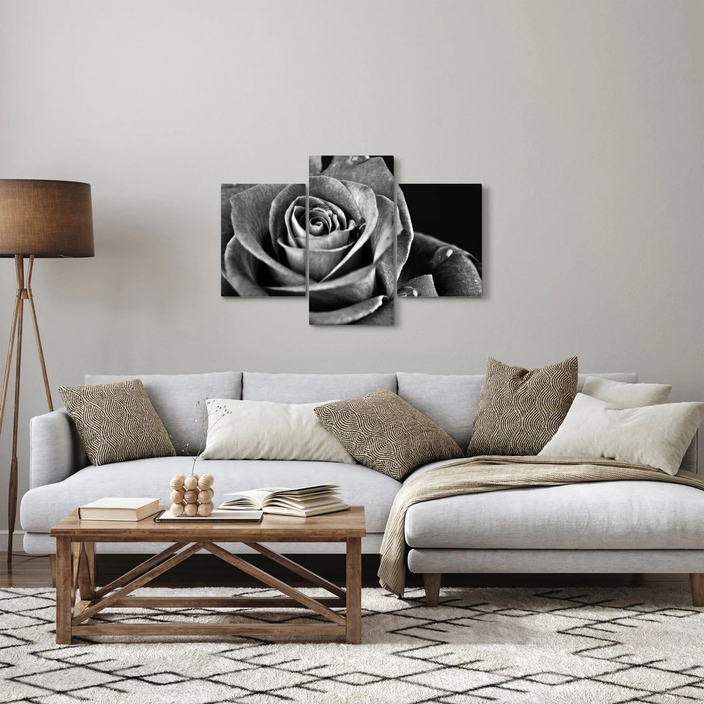 Tablou - Trandafir,alb-negru (90x60 cm)
