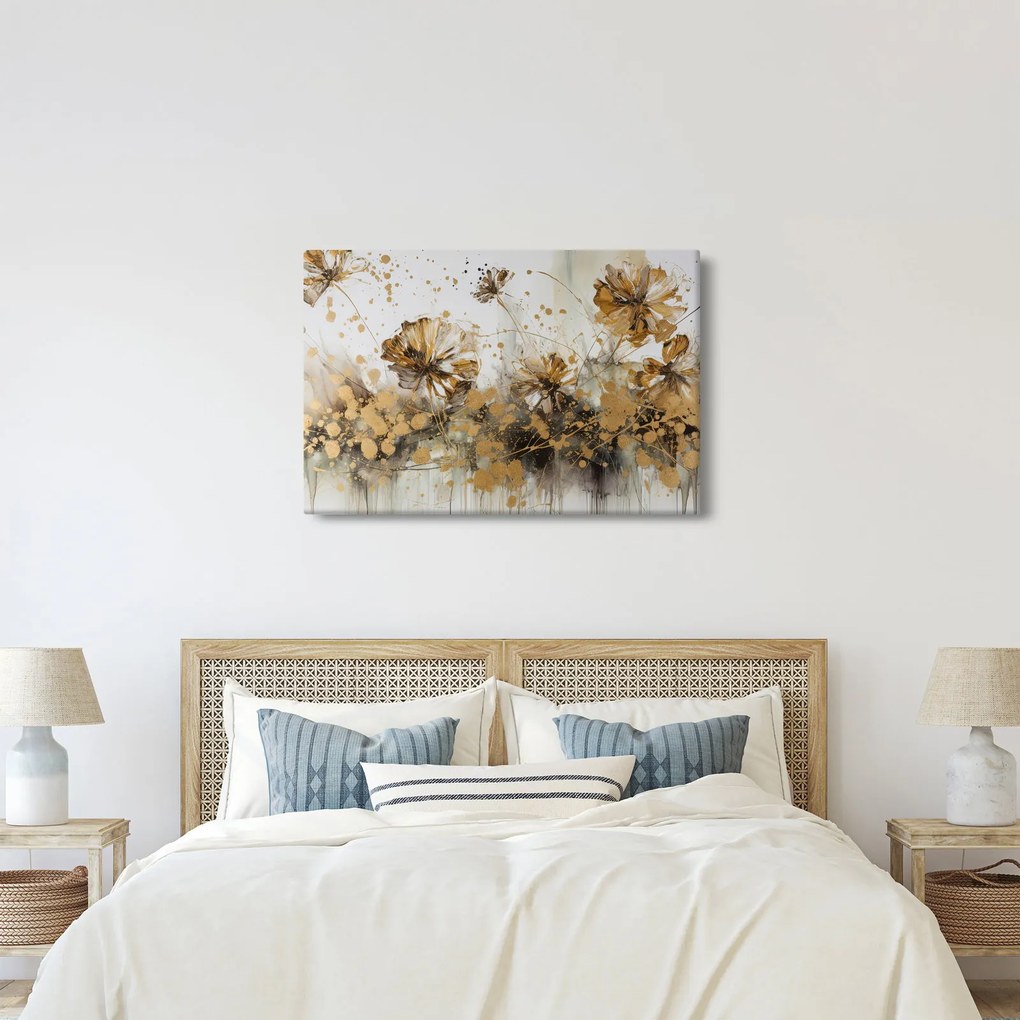 Tablou - pictură abstractă florală (90x60 cm)