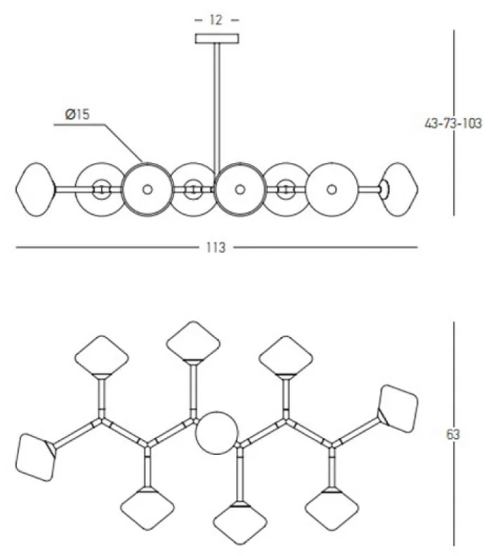 Candelabru  23023 Zambelis G9, Auriu, Grecia