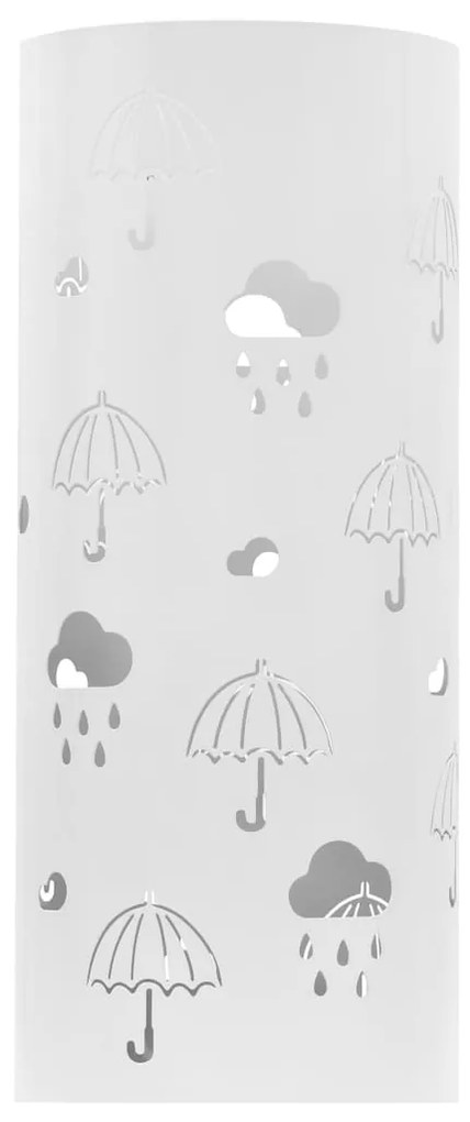 Suport pentru umbrele, imprimeu umbrelute, otel, alb Alb, 1, Model 8