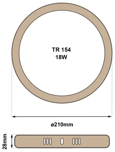 Plafonieră LED RING LED/18W/230V 4200K 21 cm maro