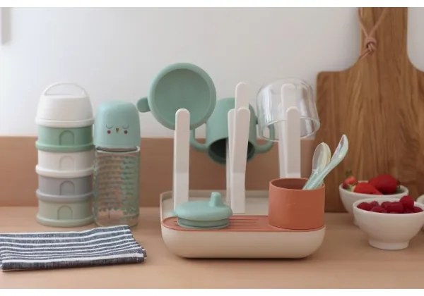 Suport pentru uscarea biberoanelor Beaba bej/portocaliu