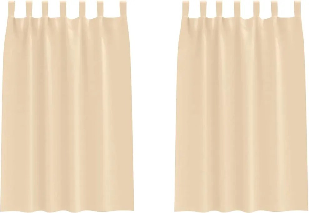 vidaXL Perdele Opaque cu Inel 2 pcs Crem 175 x 140 cm Poliester