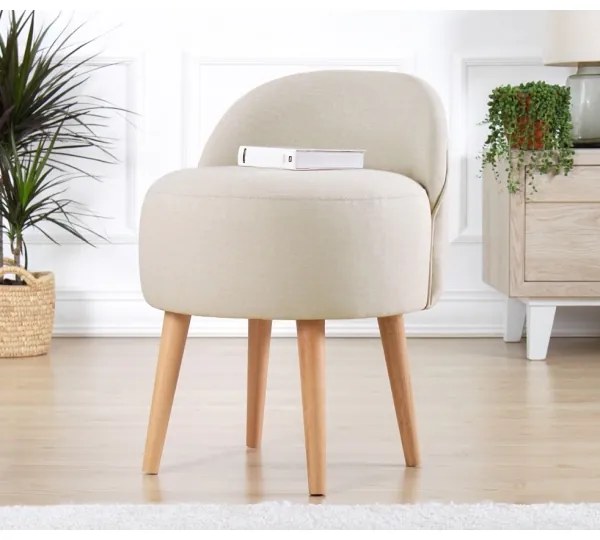 Taburet NIKI, Ø 46 cm, crem