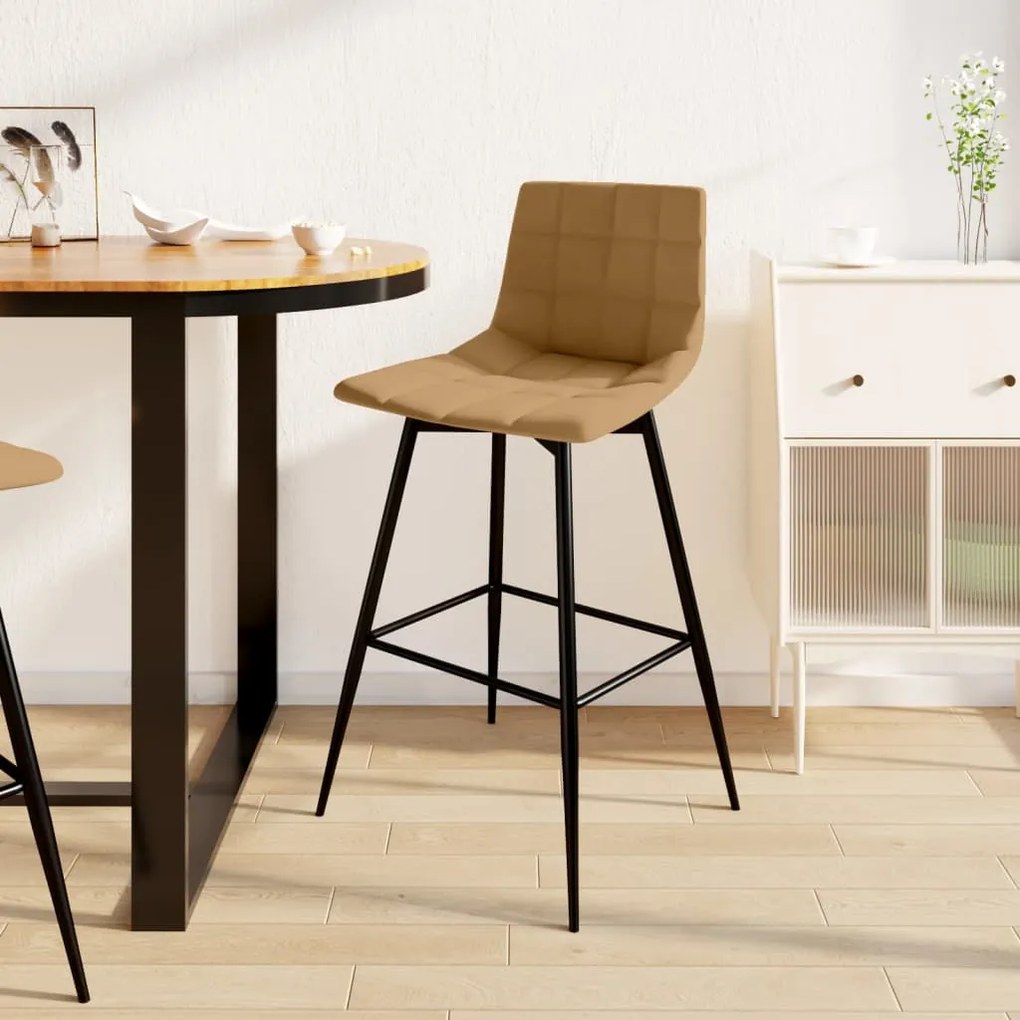 338604 vidaXL Scaun de bar, maro, catifea