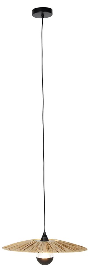 Lampă suspendată rustică neagră cu frânghie 45 cm - Leia