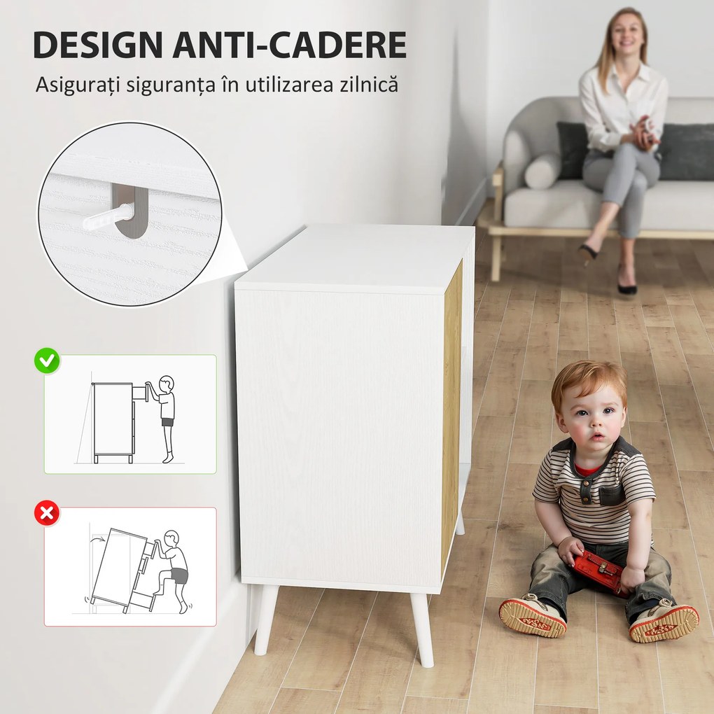 HOMCOM Dulap Modern Reglabil Alb | Aosom Romania