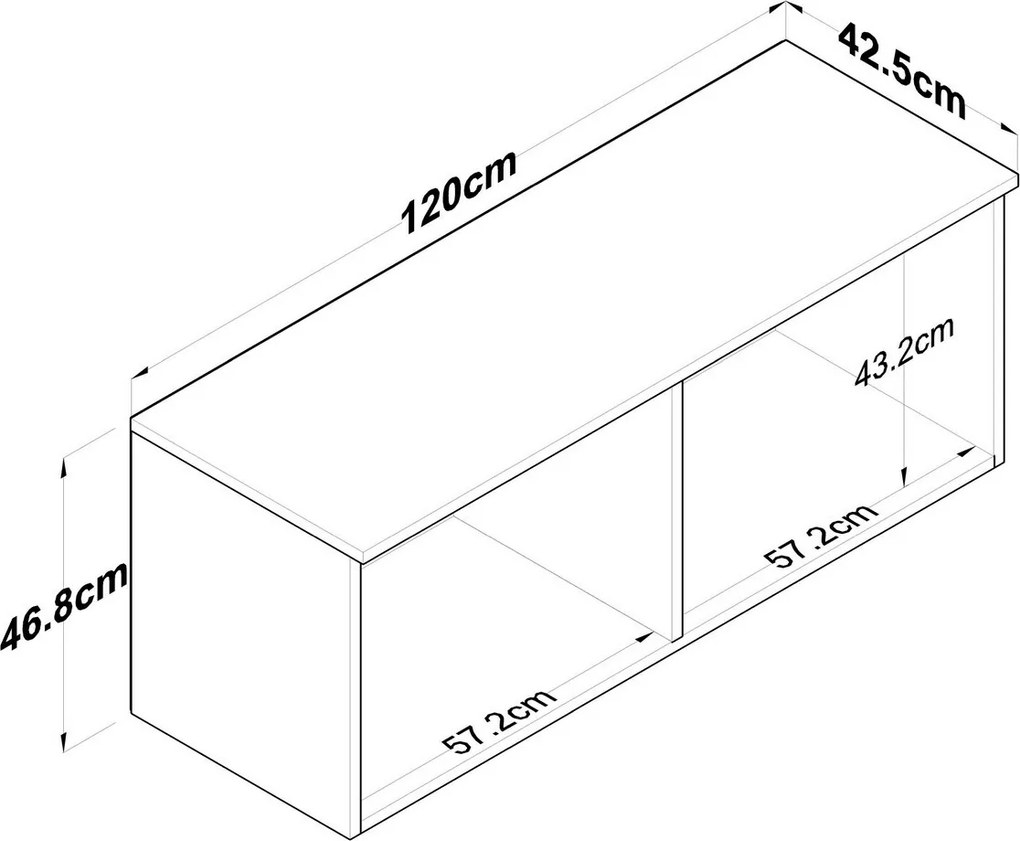 Dulap de perete Bany Walnut and White