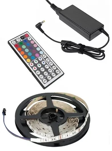 Bandă cu LED-uri colorate 5050 - 5 metri - set complet
