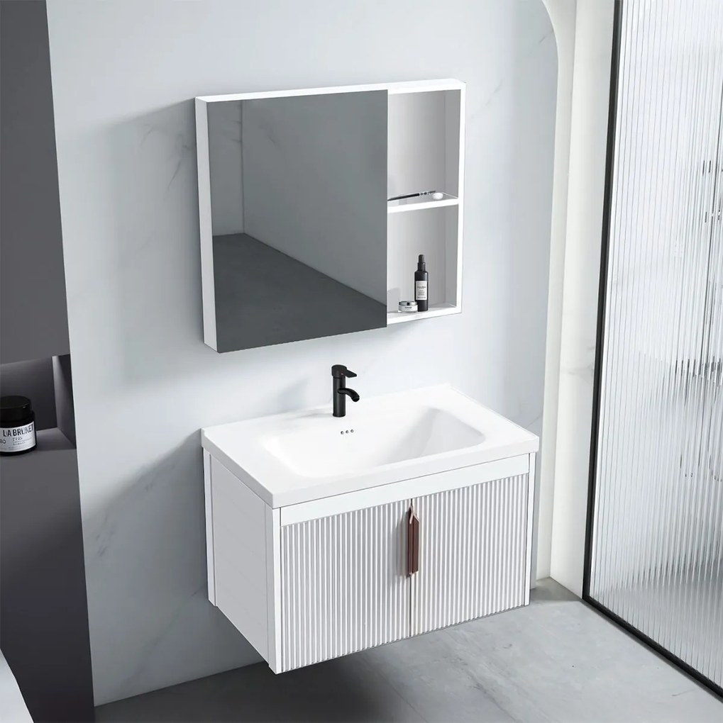 Set mobilier de baie cu lavoar Astor 60cm White