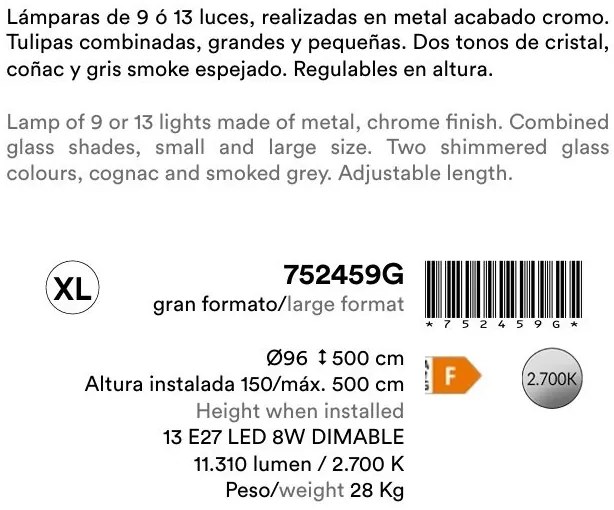 Lustra casa scarii XL cu 13 pendule Ovila H500