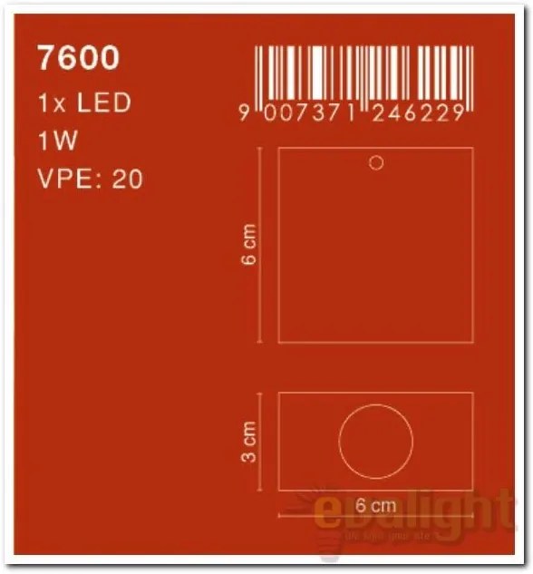 Aplica de perete avangard LED Gordon 7600 GL