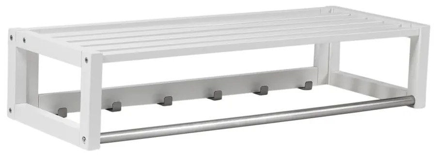 Cuier de perete alb cu raft din lemn de mesteacăn Confetti – Rowico