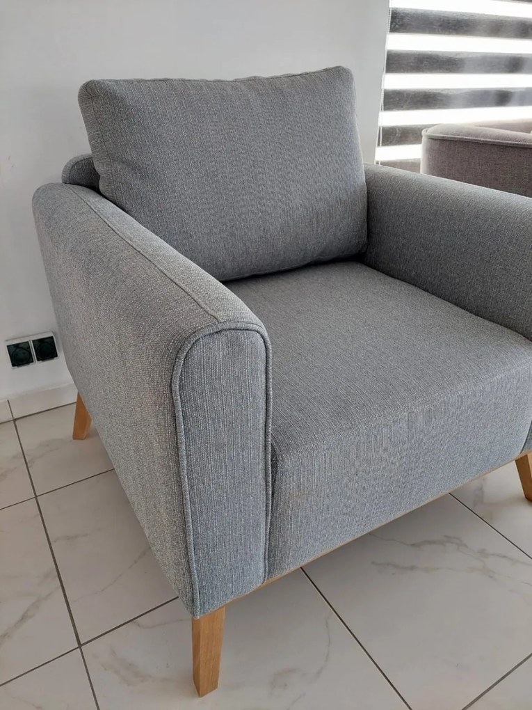 Fotoliu MILTON 1 SEATER LIGHT GREY