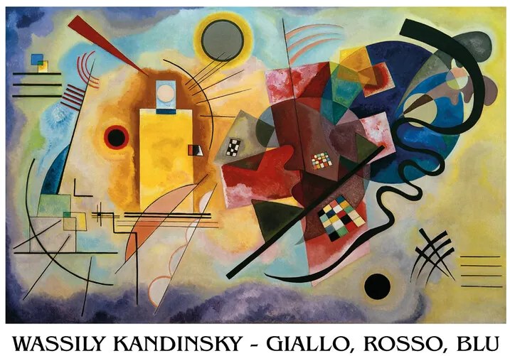 Imprimare de artă Galben, Roșu, Albastru, Wassily Kandinsky