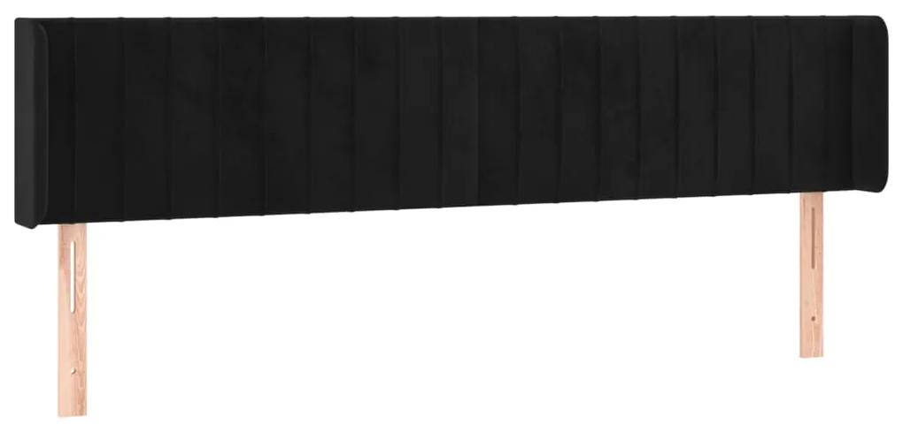 3119062 vidaXL Tăblie de pat cu aripioare negru 163x16x78/88 cm catifea