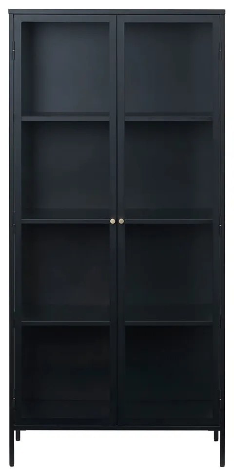Vitrină neagră din metal 90x190 cm Carmel – Unique Furniture
