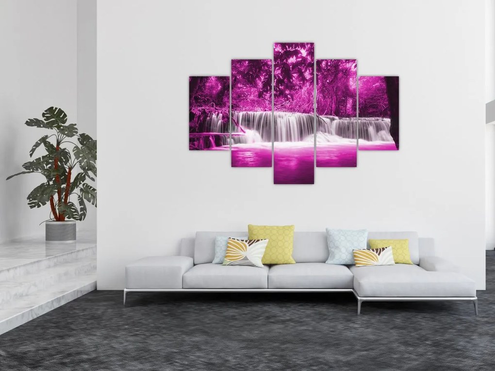 Tablou - Cascadă, violet (150x105 cm)