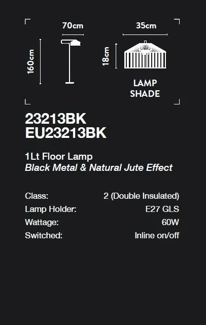 Lampadar/Lampa de podea design natural iuta Belle