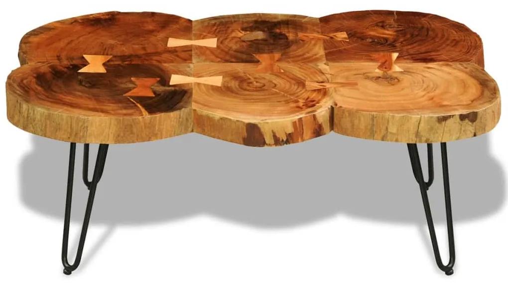 242443 vidaXL Măsuță de cafea, 35 cm, 6 butuci, lemn masiv de sheesham
