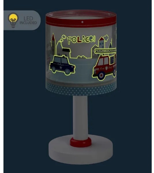 Dalber 60611N – lampă de veghe LED pentru copii POLICE, 1xG4/4W/230V, multicoloră