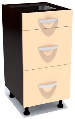 Corp inferior 40 cu 3 sertare metalice greutate Zebra cappuccino