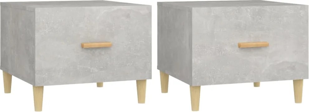vidaXL Măsuțe de cafea, 2 buc., gri beton, 50x50x40 cm, lemn compozit