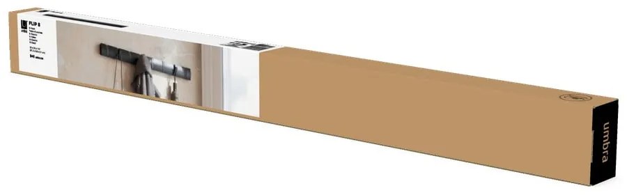 Cuier de perete negru din lemn masiv de frasin Flip – Umbra