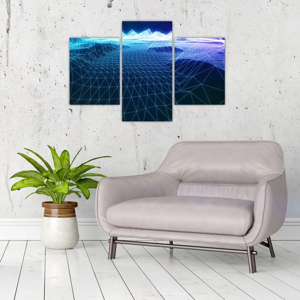 Tablou - Munți în model de calculator (90x60 cm)