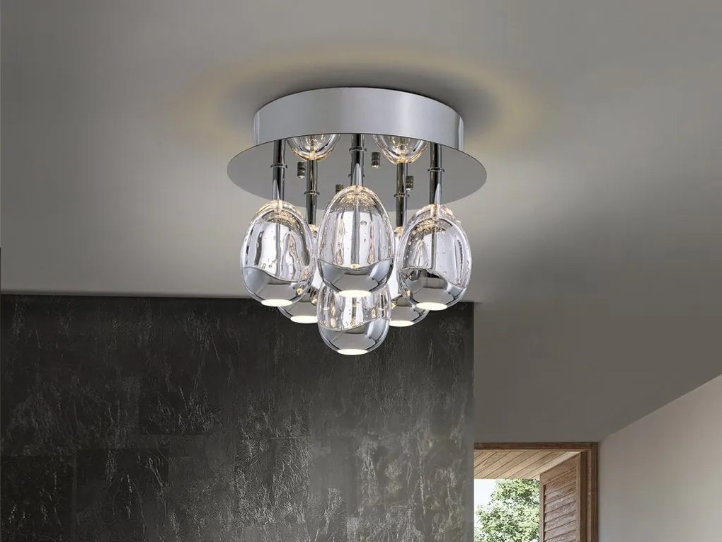 Lustra LED aplicata design modern Rocio crom