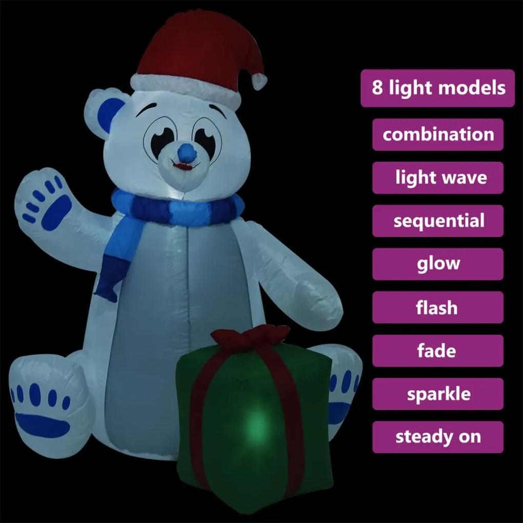 Urs polar gonflabil de Craciun cu LED, 1,8 m, interior exterior 1, 1