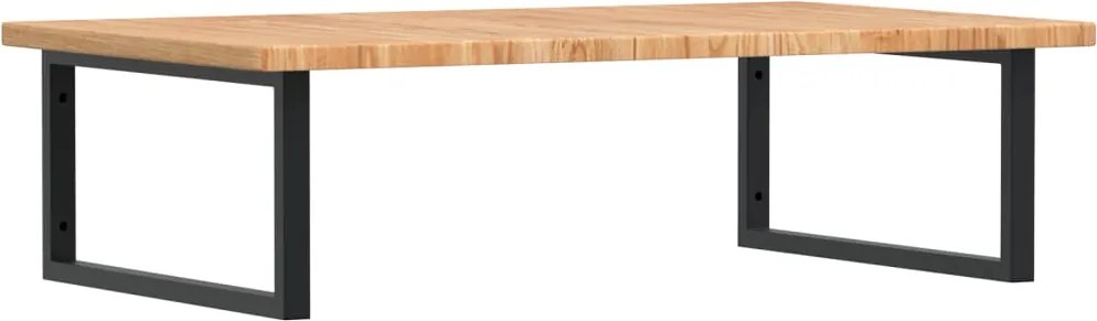 vidaXL Raft pentru lavoar montat pe perete, oțel și lemn masiv stejar