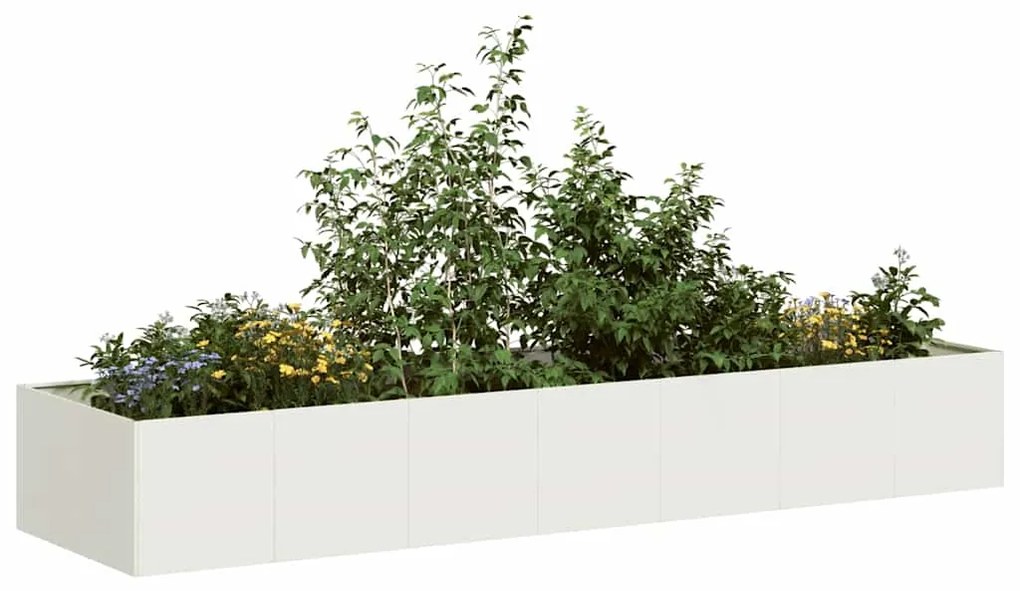 vidaXL Jardinieră alb 280x80x40 cm oțel