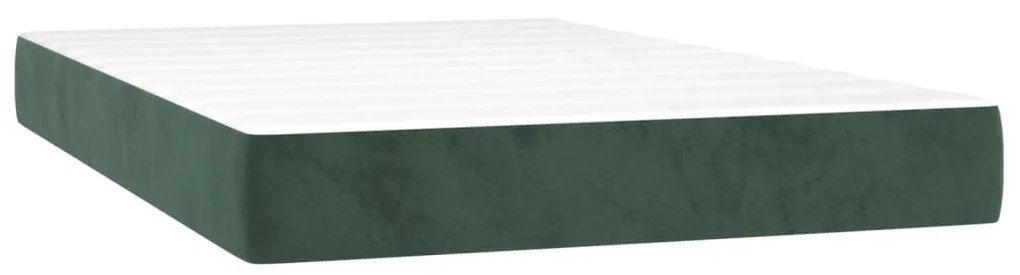 Pat box spring cu saltea, verde inchis, 120x200 cm, catifea Verde inchis, 120 x 200 cm, Benzi orizontale