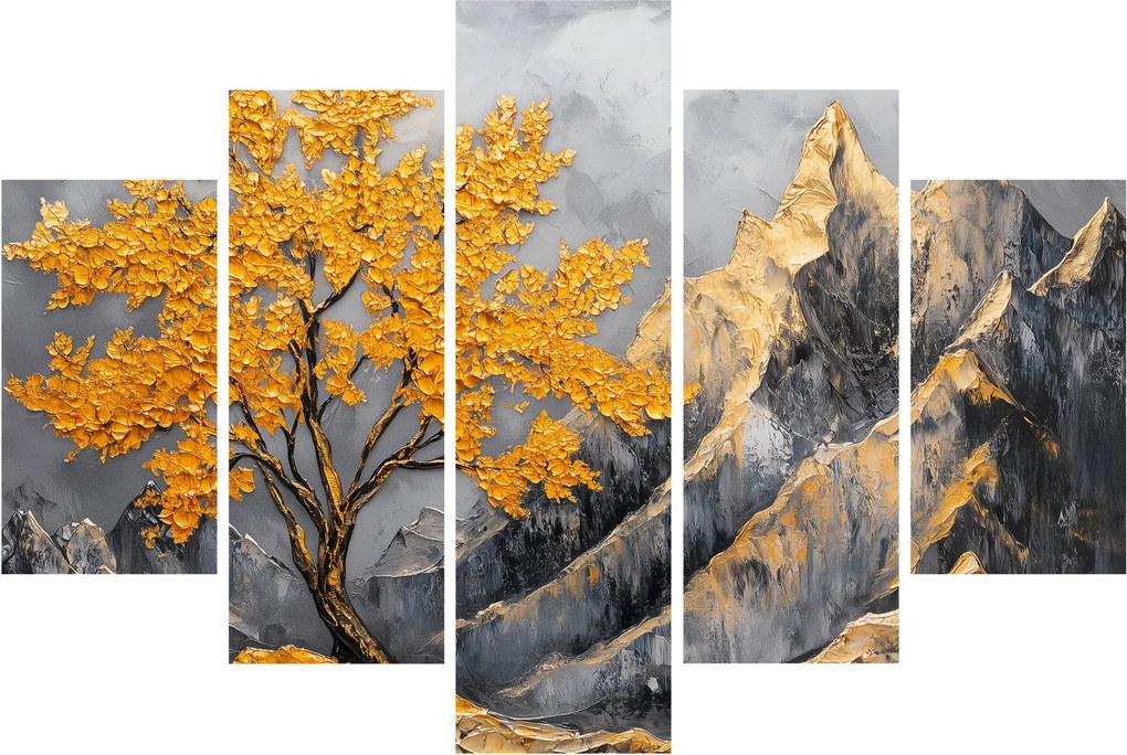 Tablou – Arbore auriu în munți (150x105 cm)