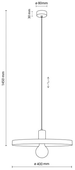 Lustră pe cablu SILA 1xE27/15W/230V d. 40 cm bej/cărămidă
