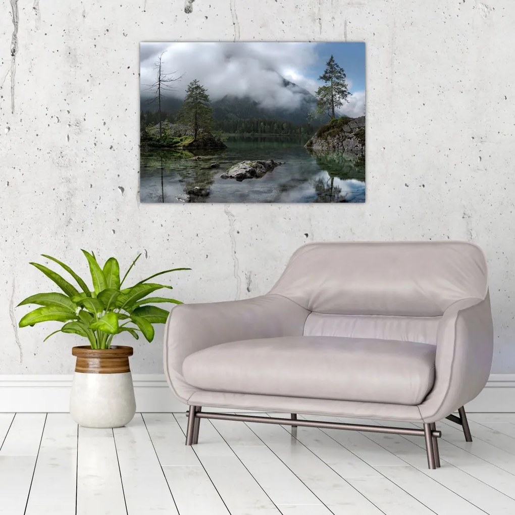 Tablou cu pomi în lac (70x50 cm)