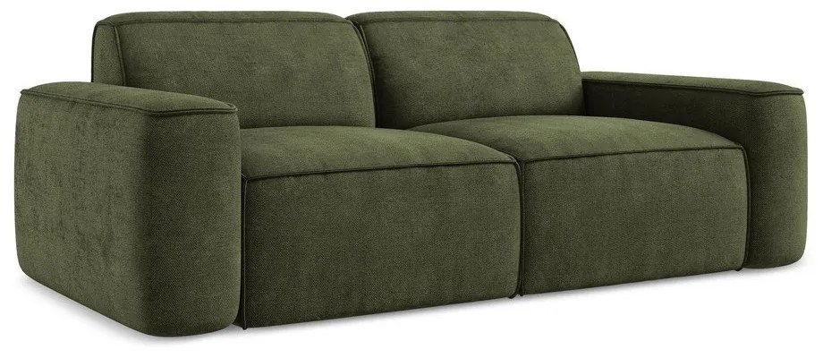 Canapea verde cu tapițerie din chenille 204 cm Omao – Makamii