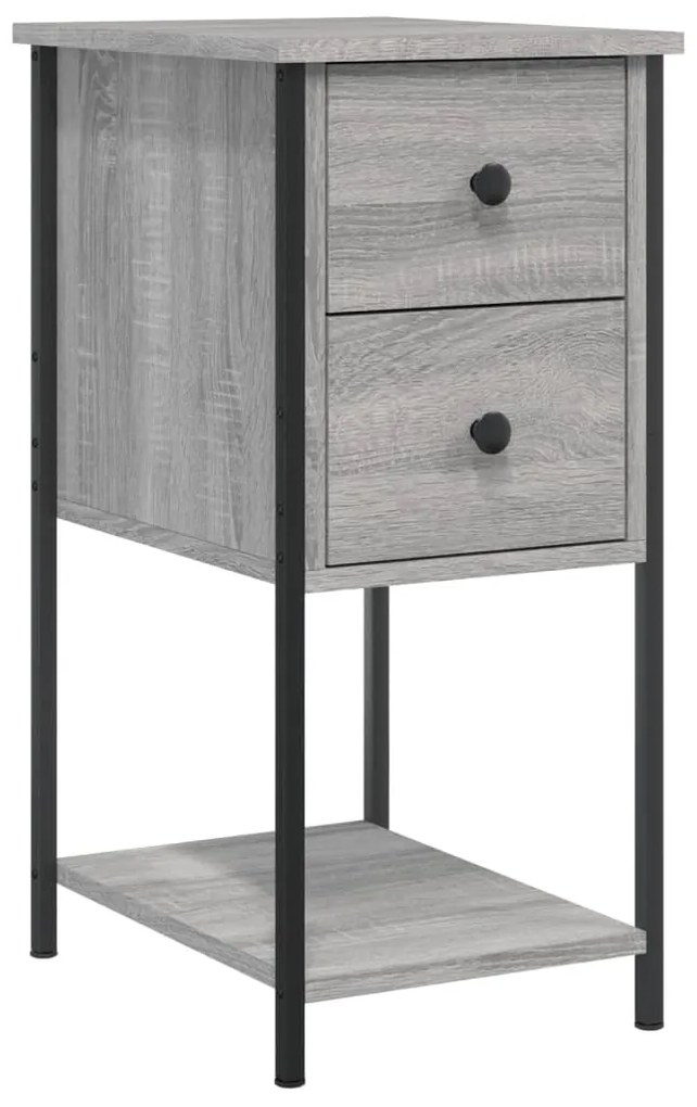 826099 vidaXL Noptieră, gri sonoma, 32x42x70 cm, lemn compozit
