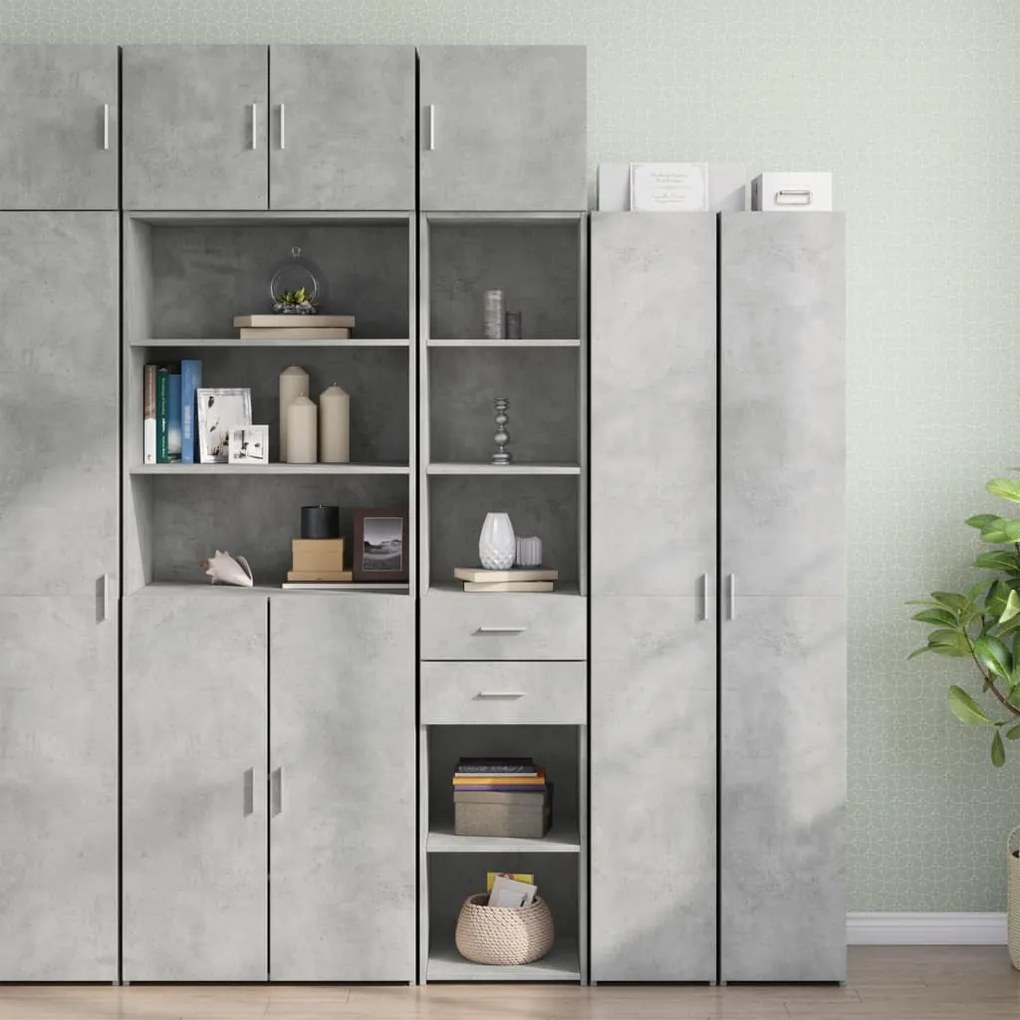 vidaXL Dulap depozitare slim gri beton 40x42,5x225 cm lemn prelucrat