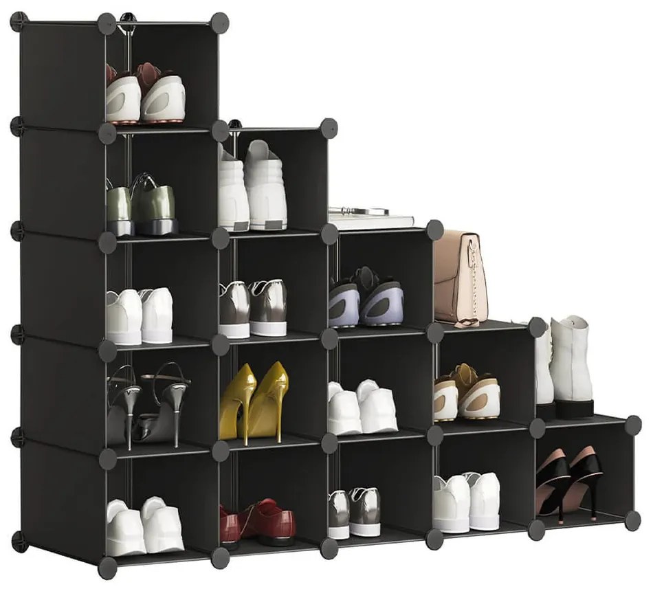 Cub depozitare variabil 15 buc, negru