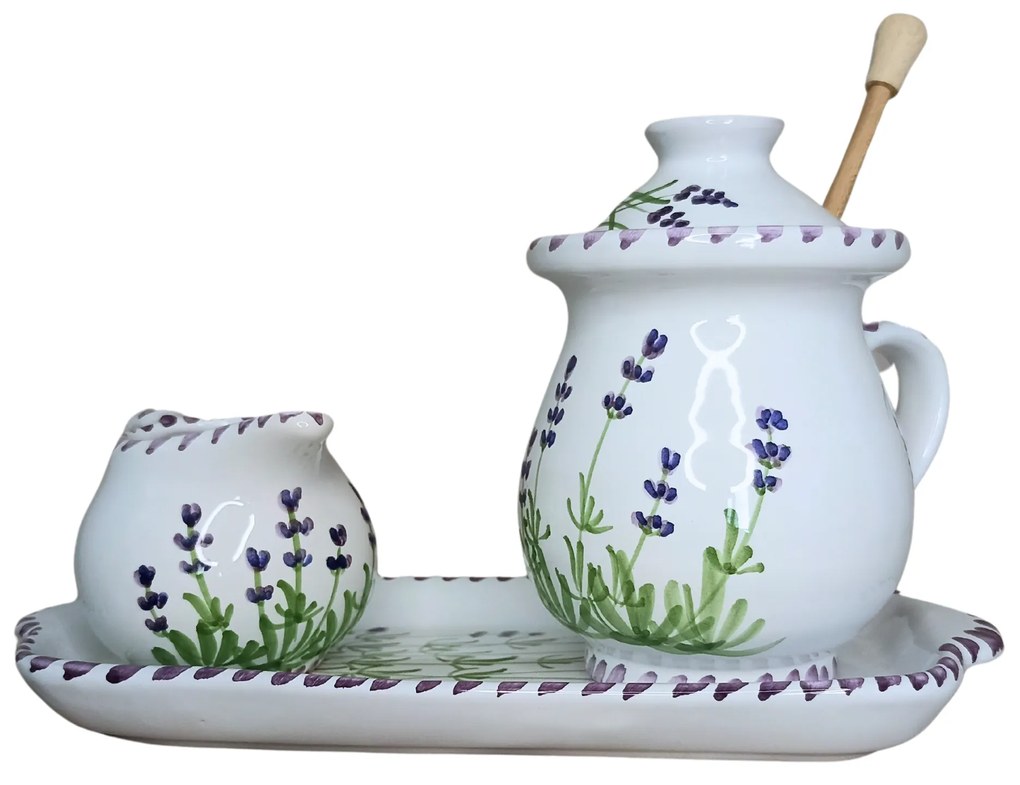 Set ceramică servit ceai/cafea model Lavandă