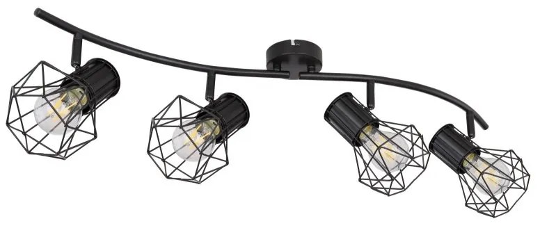 Lustra cu 4 spoturi directionabile design industrial PRISKA negru