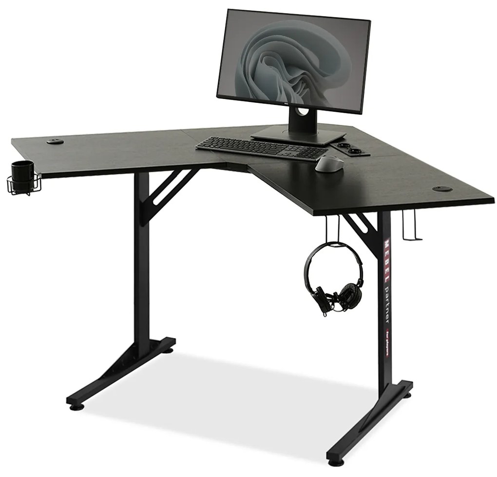 Masă PC Matts C (lemn negru + negru). 1109794
