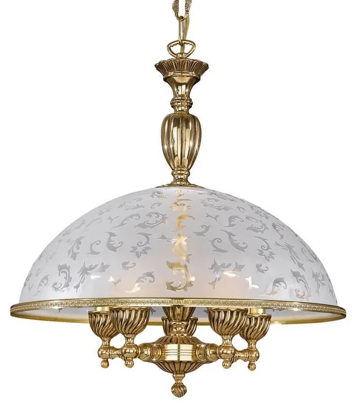 Lustra design clasic din alama si sticla 6202