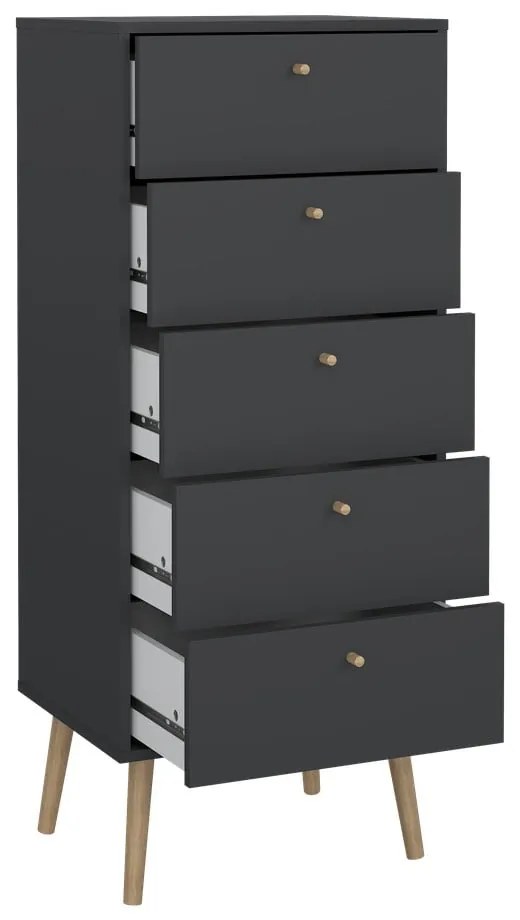 Comodă gri antracit înaltă 50x120 cm Bodo – Tvilum